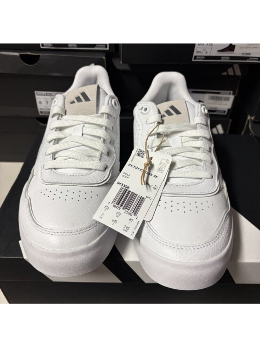 Adidas Mens Retrocross 25 Spikeless Golf Shoes Size 7 M White/Gum - IH3396 - Picture 3 of 8